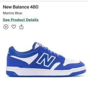 New balance 480 big kids 4.5 or womens 6.5 sold out marine blue